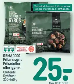 REMA 1000 REMA1000 Frilandsgris Frikadeller eller gyros tilbud
