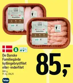 Føtex De Danske Familiegårde kyllingebrystfilet eller -inderfilet tilbud