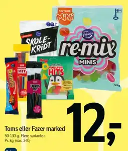 Føtex Toms eller Fazer marked tilbud