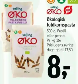 Føtex Økologisk fuldkornspasta tilbud