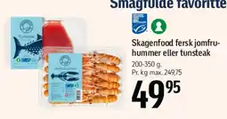 Føtex Skagenfood fersk jomfruhummer eller tunsteak tilbud