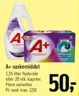Føtex A+ vaskemiddel tilbud