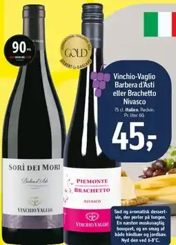 Føtex Vinchio-Vaglio Barbera d'Asti eller Brachetto Nivasco tilbud