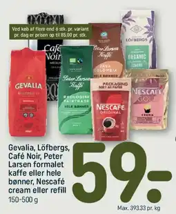 REMA 1000 Formalet kaffe eller hele bønner / Nescafé cream eller refill tilbud