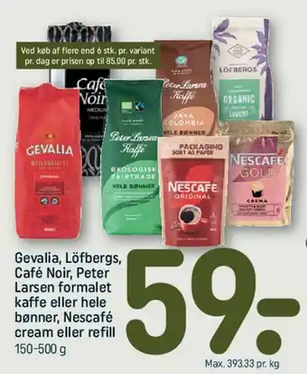 Formalet kaffe eller hele bønner / Nescafé cream eller refill