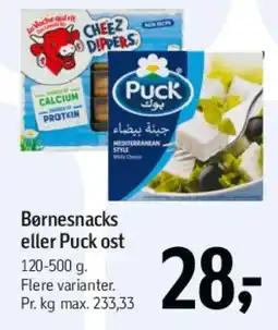 Føtex Børnesnacks eller Puck ost tilbud