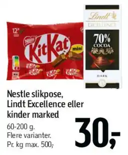 Føtex Nestlé / Lindt / Kinder slikposer tilbud