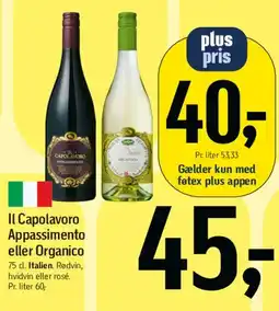 Føtex Il Capolavoro Appassimento eller Organico tilbud