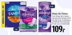 Føtex Always / Tampax damehygiejne tilbud