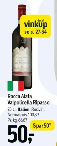 Føtex Rocca Alata Valpolicella Ripasso tilbud