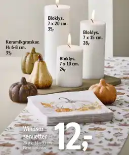 Føtex Windsor servietter tilbud