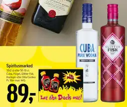 Føtex Spiritusmarked - småflasker / pakker (Cuba, Flügel, Glitter Fisk mv.) tilbud