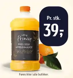 Føtex Salling Princip friskpresset appelsinjuice tilbud