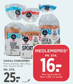 MENY Sigdal Knækbrød tilbud