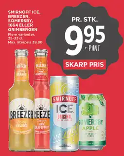MENY Smirnoff Ice, Breezer, Somersby, 1664 eller Grimbergen tilbud