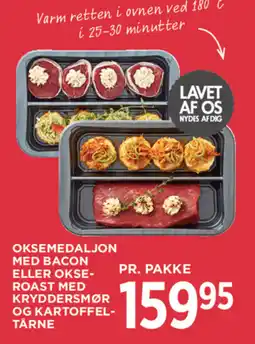 MENY Oksemedaljon med bacon eller okse-roast med kryddersmør og kartoffel-tårne tilbud