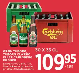 MENY Grøn Tuborg, Tuborg Classic eller Carlsberg Pilsner tilbud