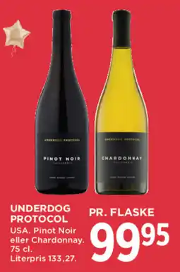 MENY Underdog Protocol Pinot Noir eller Chardonnay tilbud