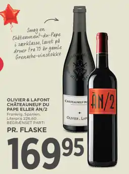 MENY Olivier & Lafont Châteauneuf du Pape eller ÅN/2 tilbud