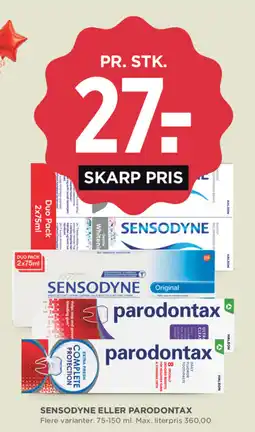 MENY Sensodyne eller parodontax tilbud
