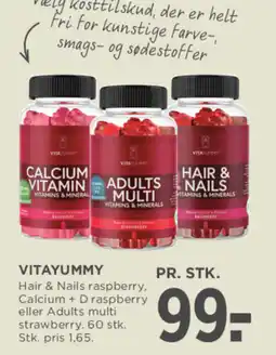 MENY Vitayummy hair & nails raspberry, calcium + d raspberry eller adults multi strawberry tilbud
