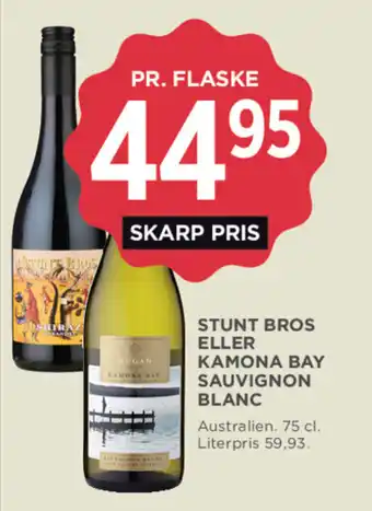 MENY Stunt Bros eller Kamona Bay Sauvignon Blanc tilbud
