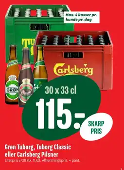 Min Købmand Grøn Tuborg Tuborg Classic Carlsberg Pilsner tilbud