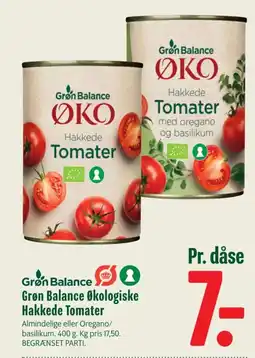 Min Købmand Grøn Balance ØKO Hakkede Tomater tilbud