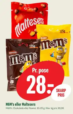 Min Købmand M&M's eller Maltesers tilbud