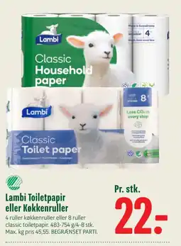 Min Købmand Lambi toiletpapir eller køkkenruller tilbud