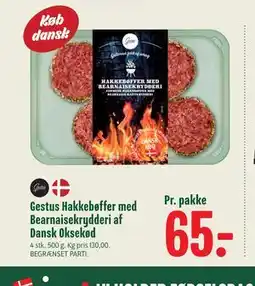 Min Købmand Gestus Hakkebøffer med Bearnaisekrydderi af Dansk Oksekød tilbud