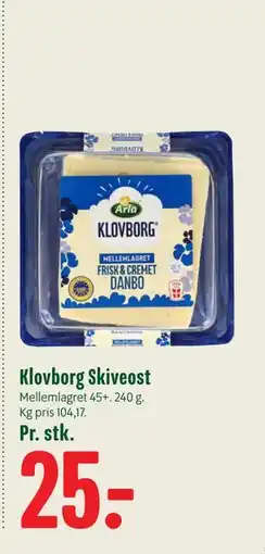 Min Købmand Klovborg Skiveost tilbud