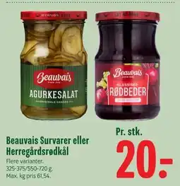 Min Købmand Beauvais Survarer eller Herregårdsrødkål tilbud