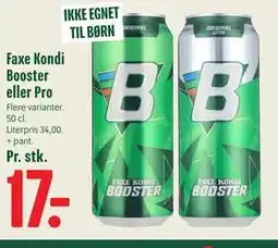 Min Købmand Faxe Kondi Booster eller Pro tilbud