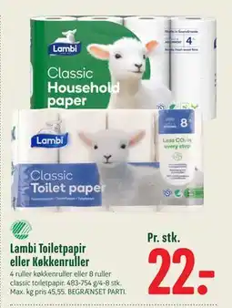 Min Købmand Lambi Toiletpapir eller Køkkenruller tilbud