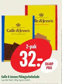 Min Købmand Galle & Jessen Pålægschokolade tilbud