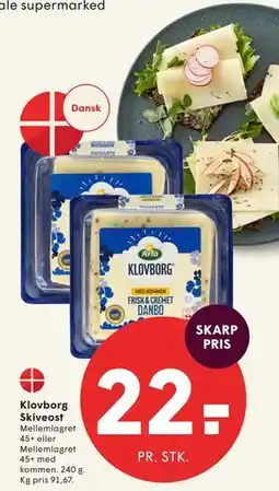 SPAR Klovborg Skiveost tilbud