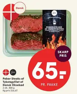 SPAR Peber Steaks af Tykstegsfilet af Dansk Oksekød tilbud
