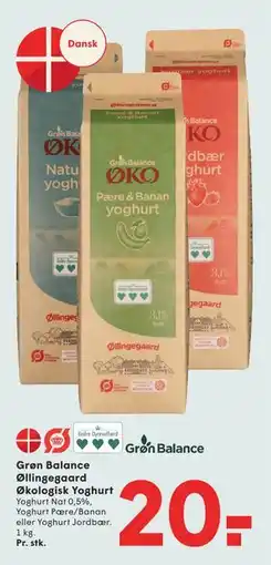 SPAR Grøn Balance Øllingegaard Økologisk Yoghurt tilbud