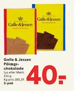 SPAR Galle & Jessen Pålægs-chokolade tilbud
