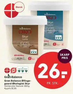 SPAR Grøn Balance Øllingegaard Økologisk Skyr tilbud