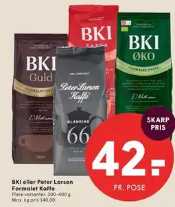 SPAR BKI eller Peter Larsen Formalet Kaffe tilbud
