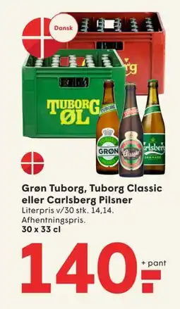 SPAR Grøn Tuborg, Tuborg Classic eller Carlsberg Pilsner tilbud