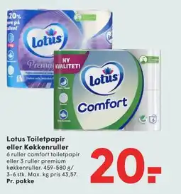 SPAR Lotus Toiletpapir eller Køkkenruller tilbud