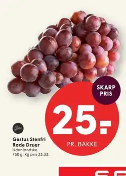 SPAR Gestus Stenfri Røde Druer tilbud