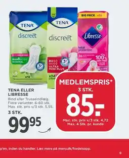 MENY TENA ELLER LIBRESSE tilbud