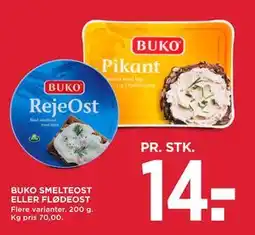 MENY BUKO SMELTEOST ELLER FLØDEOST tilbud