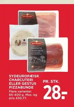 MENY SYDEUROPÆISK CHARCUTERI ELLER GESTUS PIZZABUNDE tilbud