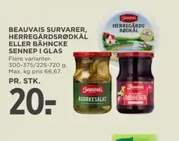 MENY BEAUVAIS SURVARER, HERREGÅRDSRØDKÅL ELLER BÄHNCKE SENNEP I GLAS tilbud