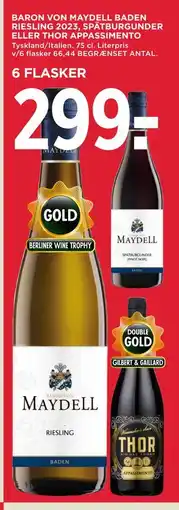MENY BARON VON MAYDELL BADEN RIESLING 2023, SPÄTBURGUNDER ELLER THOR APPASSIMENTO tilbud